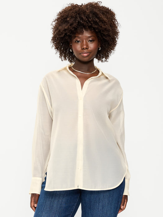 Organza Button-Down Shirt