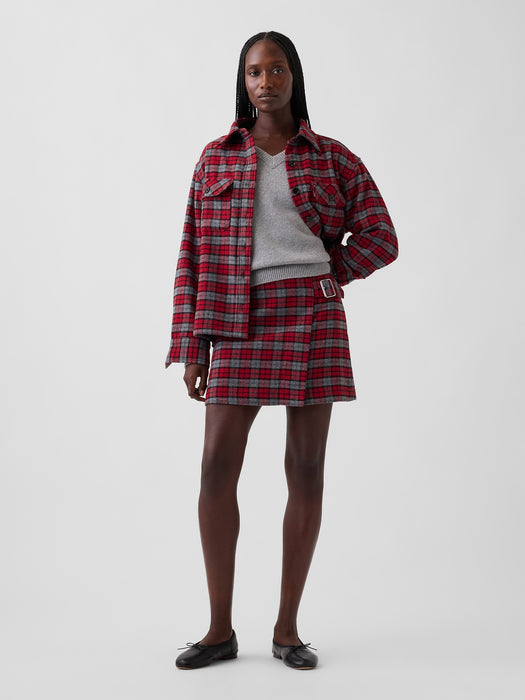 Wool-Blend Plaid Shirt Jacket