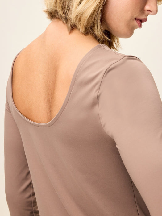 StudioSmooth Reversible Long-Sleeve Scoop-Back Top