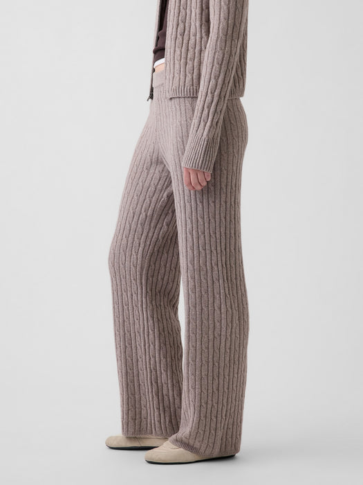 CashSoft Cable-Knit Sweater Pants