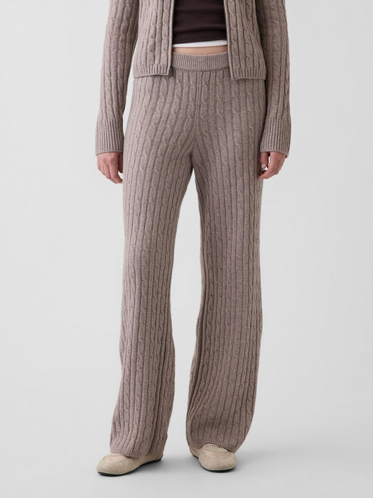 CashSoft Cable-Knit Sweater Pants