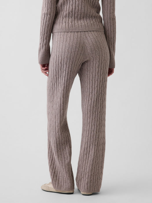 CashSoft Cable-Knit Sweater Pants