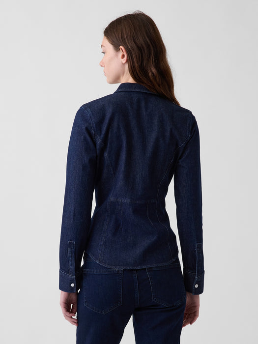 Denim Fitted Utility Shirt