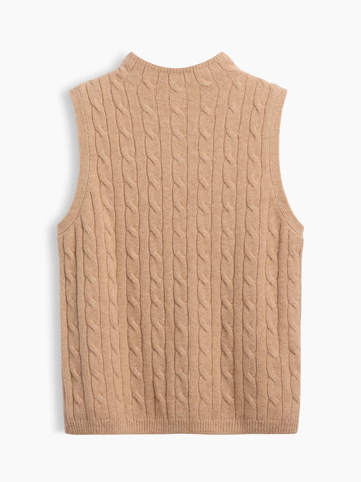 CashSoft Cable-Knit Sweater Vest