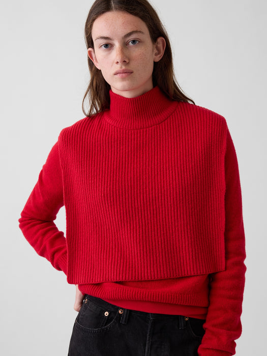 CashSoft Mockneck Sweater Bib