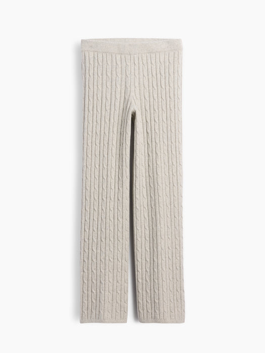 CashSoft Cable-Knit Sweater Pants