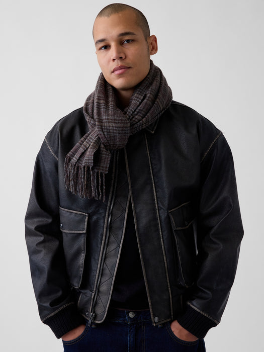 Wool-Blend Fringe Scarf