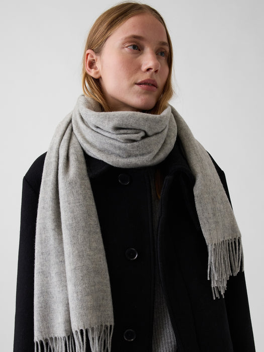 Wool-Blend Fringe Scarf