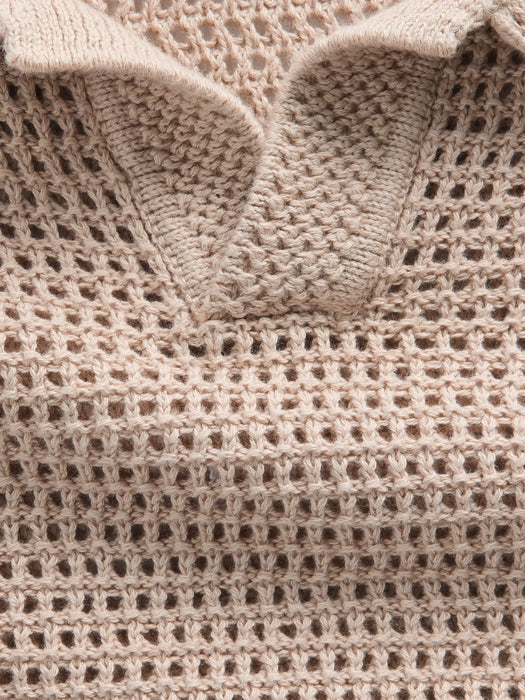 Mesh Polo Sweater Shirt