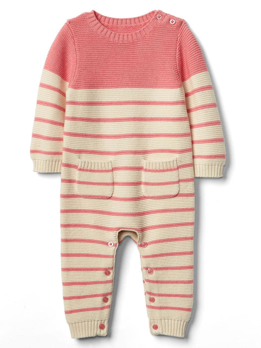Baby Brannan Stripe One-Piece - pink heather