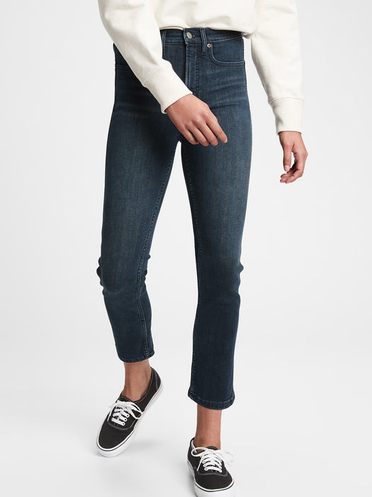 High Rise Vintage Slim Jeans with Washwell - blue black