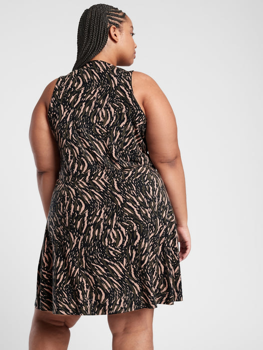 Santorini Thera Printed Dress - Abstraction Black/ Peat