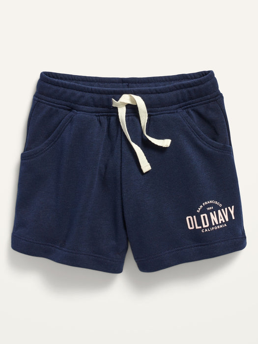 Logo-Graphic French Terry Pull-On Shorts for Toddler Girls - Blue