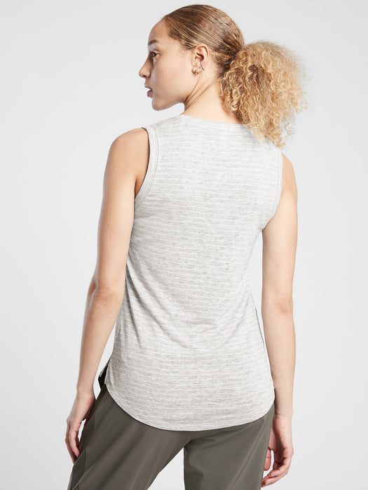 Breezy Tank Stripe - Breezy Stripe Heather Grey