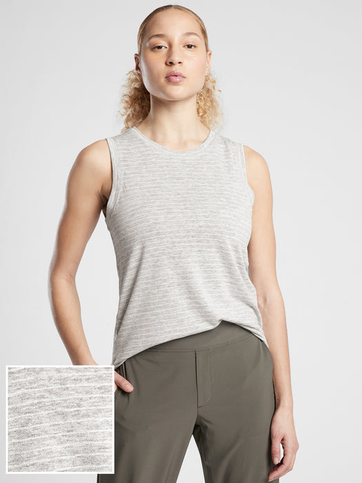 Breezy Tank Stripe - Breezy Stripe Heather Grey