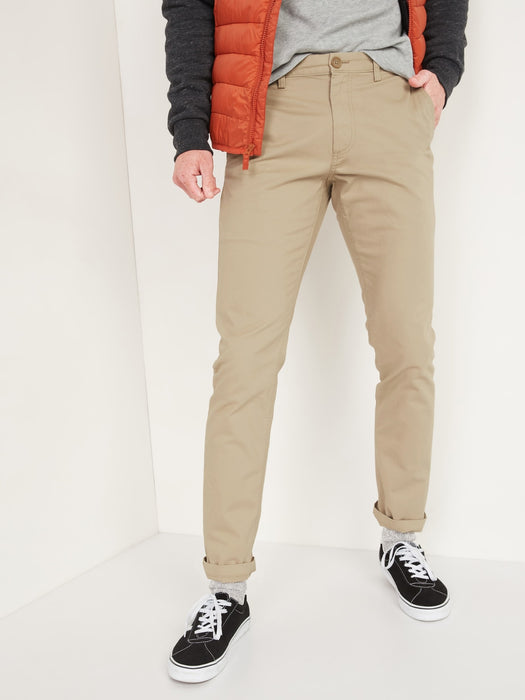 Slim Uniform Non-Stretch Chino Pants for Men - Beige
