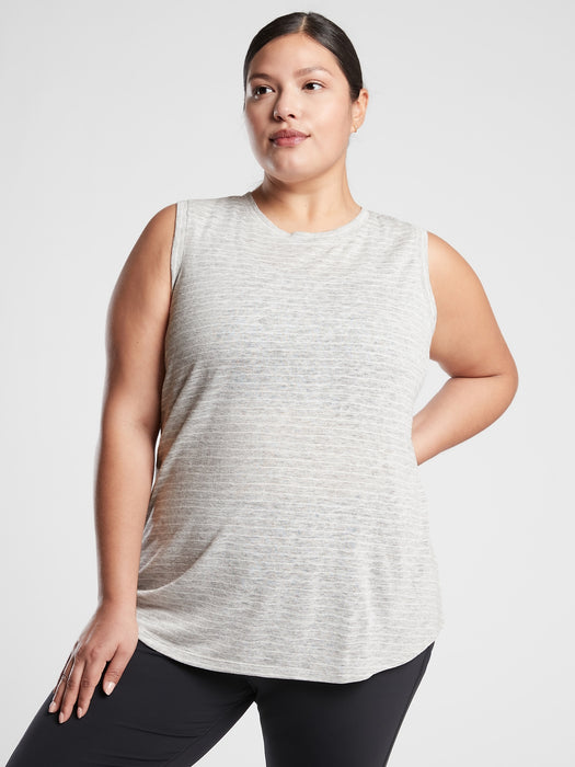 Breezy Tank Stripe - Breezy Stripe Heather Grey