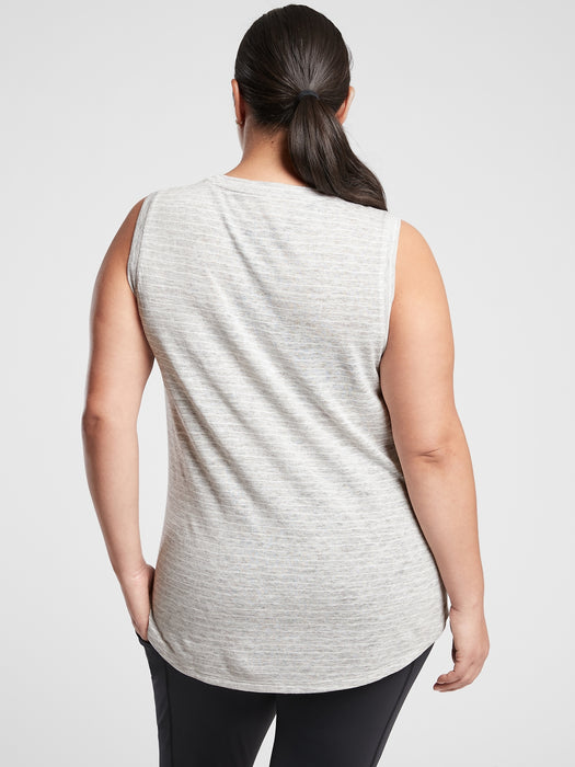 Breezy Tank Stripe - Breezy Stripe Heather Grey