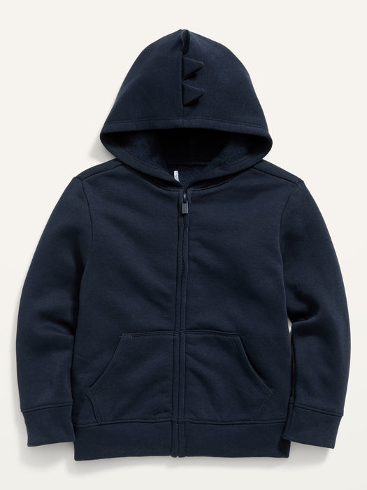 Unisex Solid Critter Zip Hoodie for Toddler - Blue