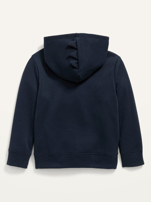 Unisex Solid Critter Zip Hoodie for Toddler - Blue