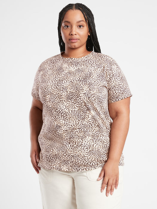 Organic Daily Printed Tee - Abalone Grey/ Black