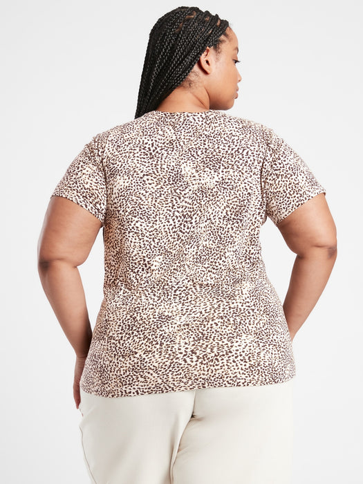 Organic Daily Printed Tee - Abalone Grey/ Black