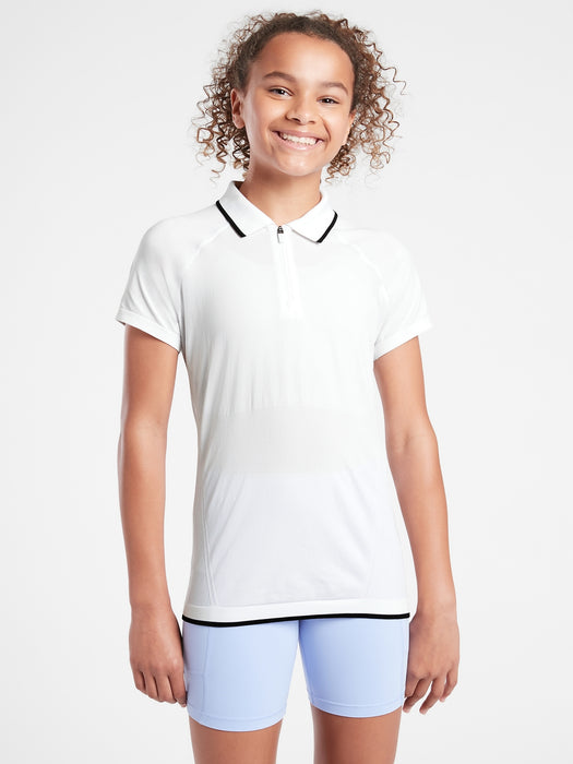 Athleta Girl Power Up Short Sleeve Polo