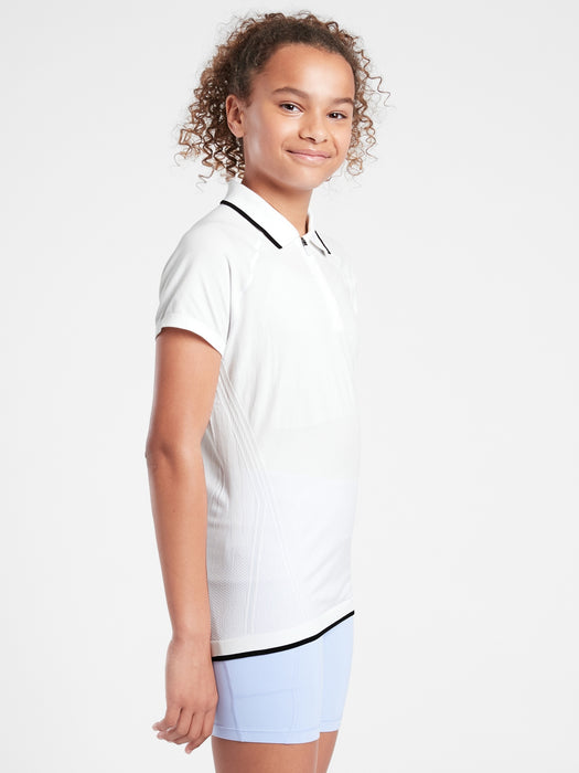 Athleta Girl Power Up Short Sleeve Polo