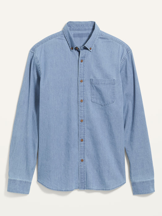 Regular-Fit Built-In Flex Everyday Chambray Shirt for Men