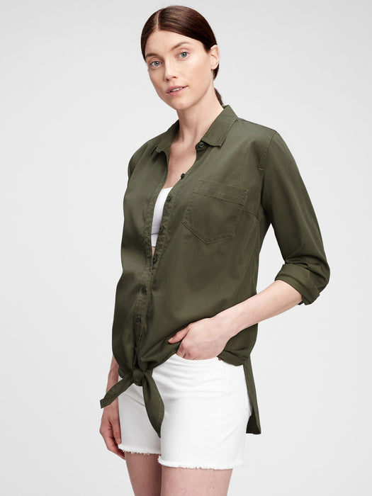 Maternity Tie-Front Shirt in TENCEL&#153