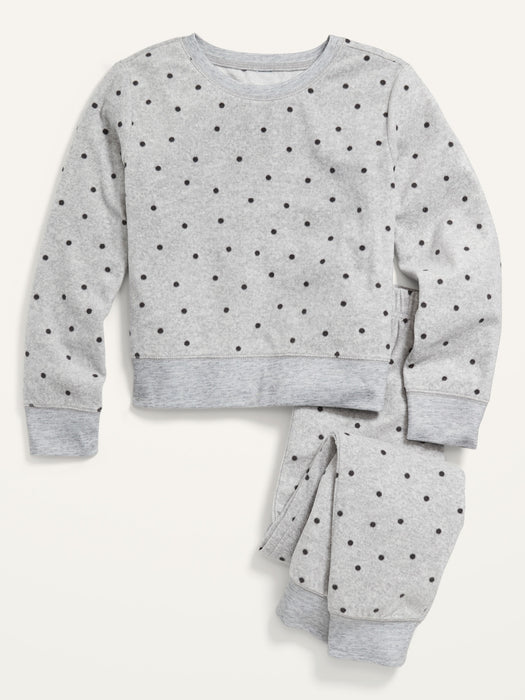 Printed Microfleece Pajama Top & Pajama Joggers Set for Girls