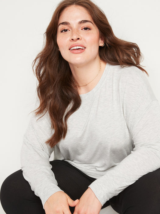 Sunday Sleep Long-Sleeve Pajama Tunic Top for Women - Gray