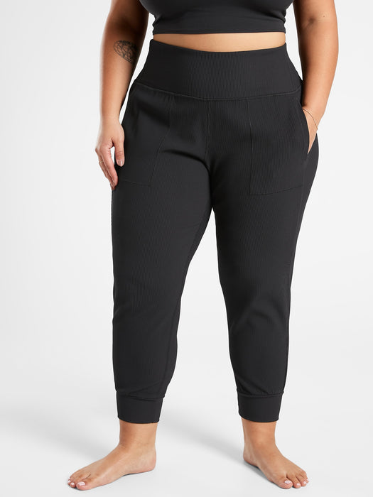 Salutation Rib Jogger - Black