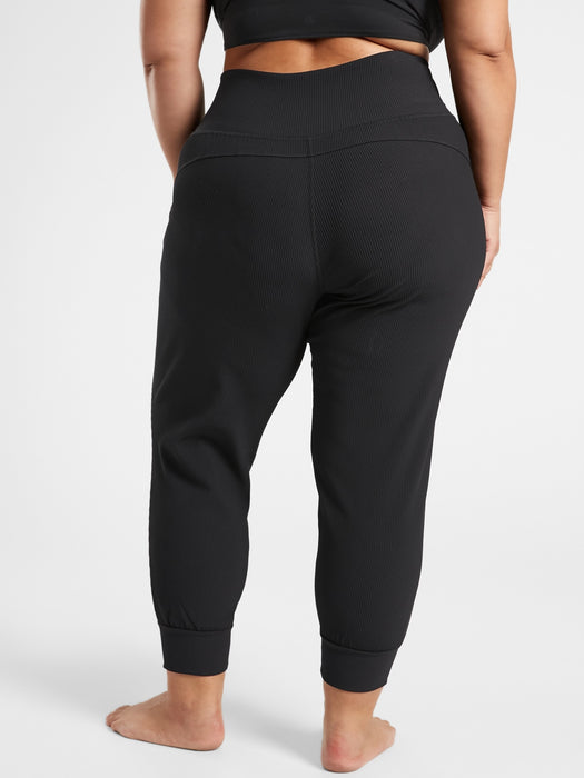 Salutation Rib Jogger - Black