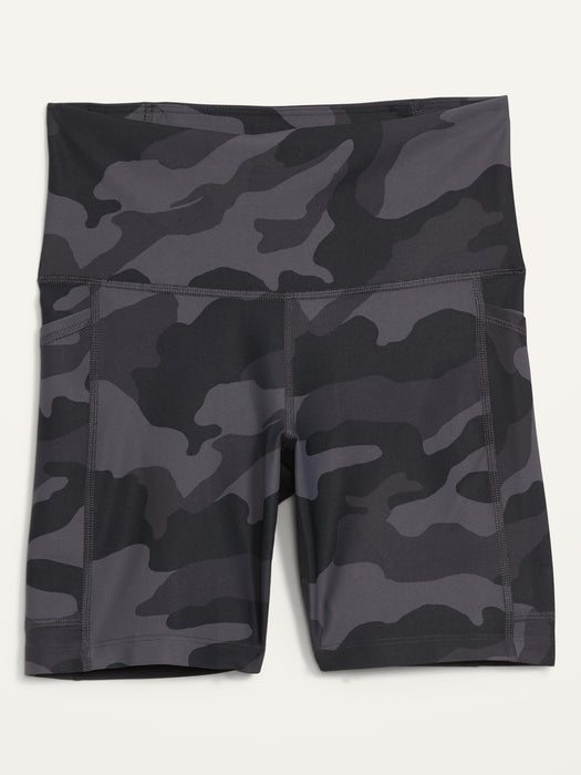 High-Waisted PowerSoft Side-Pocket Biker Shorts for Women -- 6-inch inseam