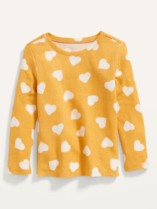 Unisex Long-Sleeve Printed Thermal T-Shirt for Toddler - Yellow