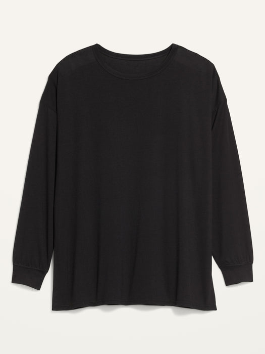 Long-Sleeve UltraLite All-Day Performance Tunic T-Shirt for Women - Black