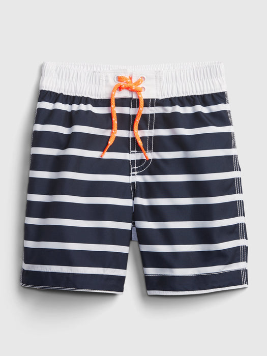 Toddler 100% Recycled Breton Stripe Swim Trunks