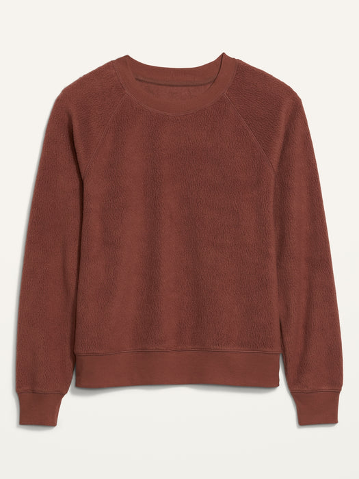 Vintage Sherpa Easy Sweatshirt for Women - Brown