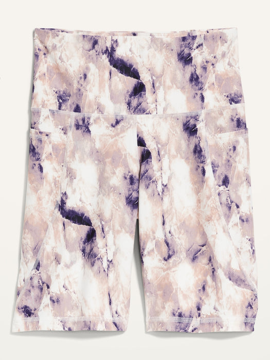 High-Waisted PowerSoft Side-Pocket Biker Shorts for Women -- 8-inch inseam