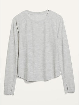 Long-Sleeve Breathe ON Slub-Knit T-Shirt for Women