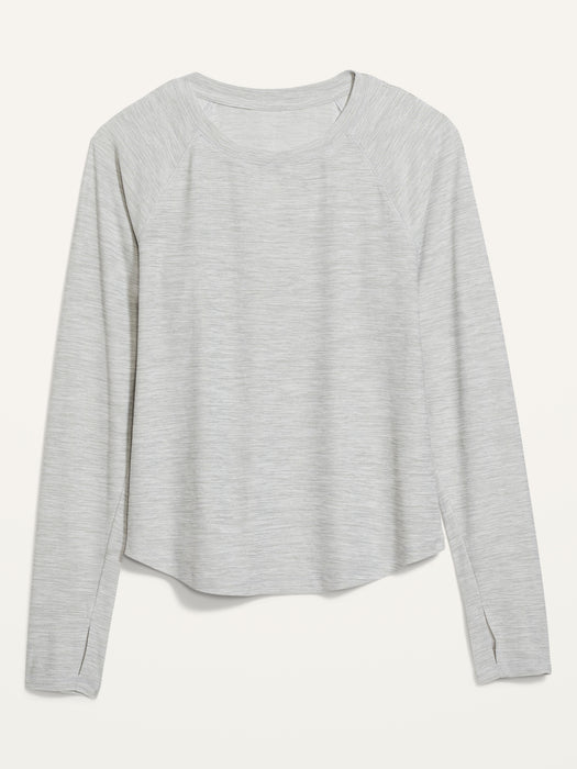 Long-Sleeve Breathe ON Slub-Knit T-Shirt for Women