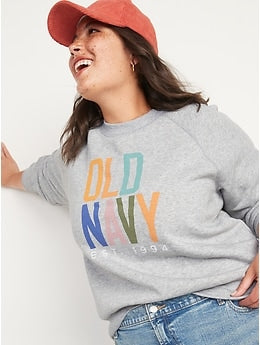 Vintage Logo Crew-Neck Sweatshirt for Women - Gray