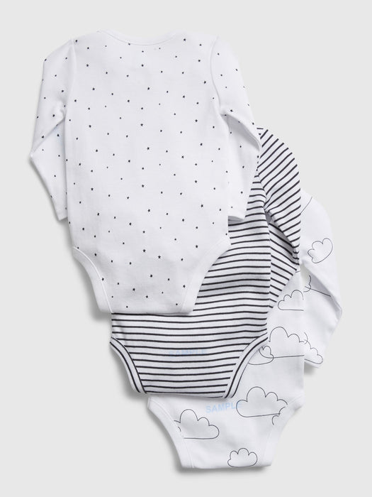 Baby 100% Organic Cotton First Favorite Cloud Bodysuit (3-Pack)