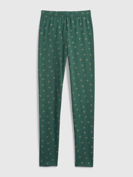 Kids Organic Cotton Leggings - bistro green