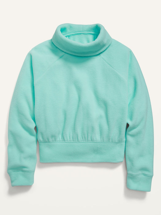 Funnel-Neck Microfleece Sweatshirt for Girls - Green