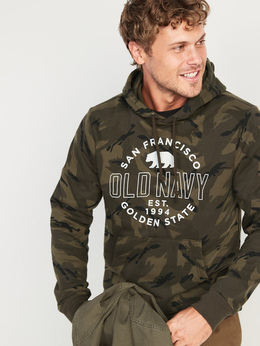 Logo Graphic Pullover Hoodie for Men