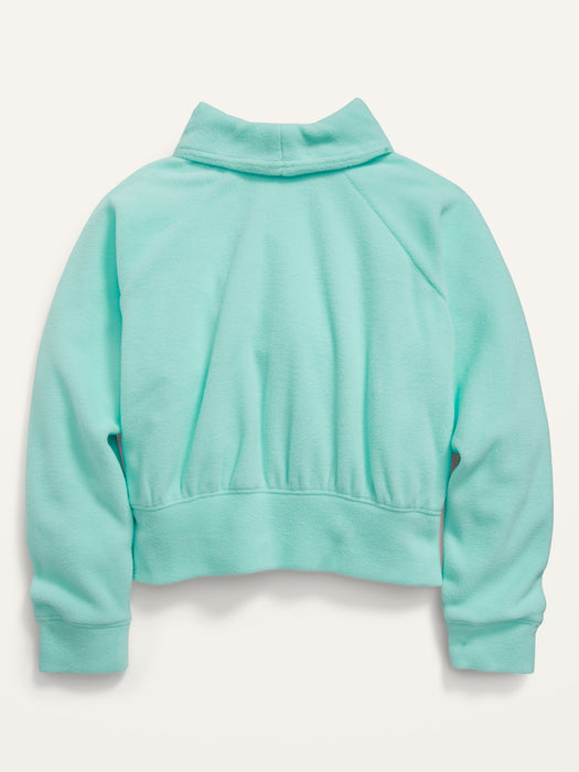 Funnel-Neck Microfleece Sweatshirt for Girls - Green