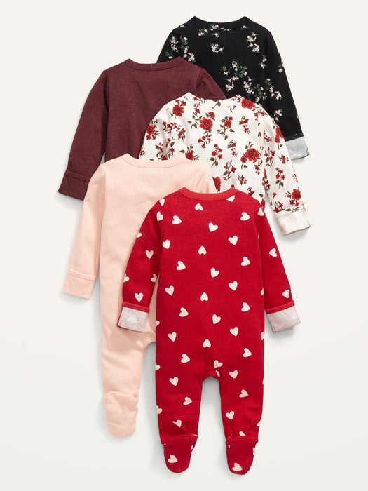 Unisex 5-Pack Sleep & Play Footed One-Piece for Baby