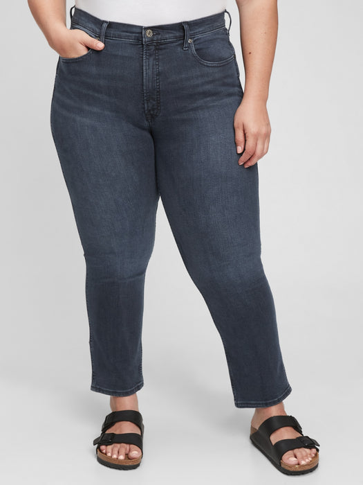 High Rise Vintage Slim Jeans with Washwell - blue black